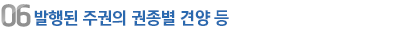 06 발행된 주권의 권종별 견양 등